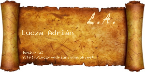 Lucza Adrián névjegykártya